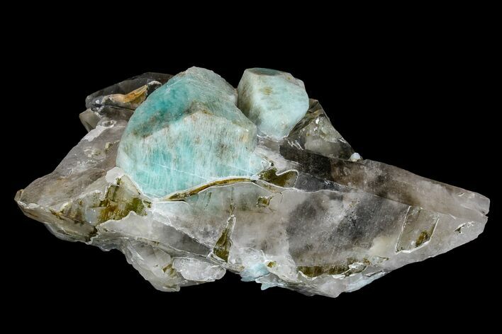 Amazonite Crystals On Smoky Quartz - Colorado #168086